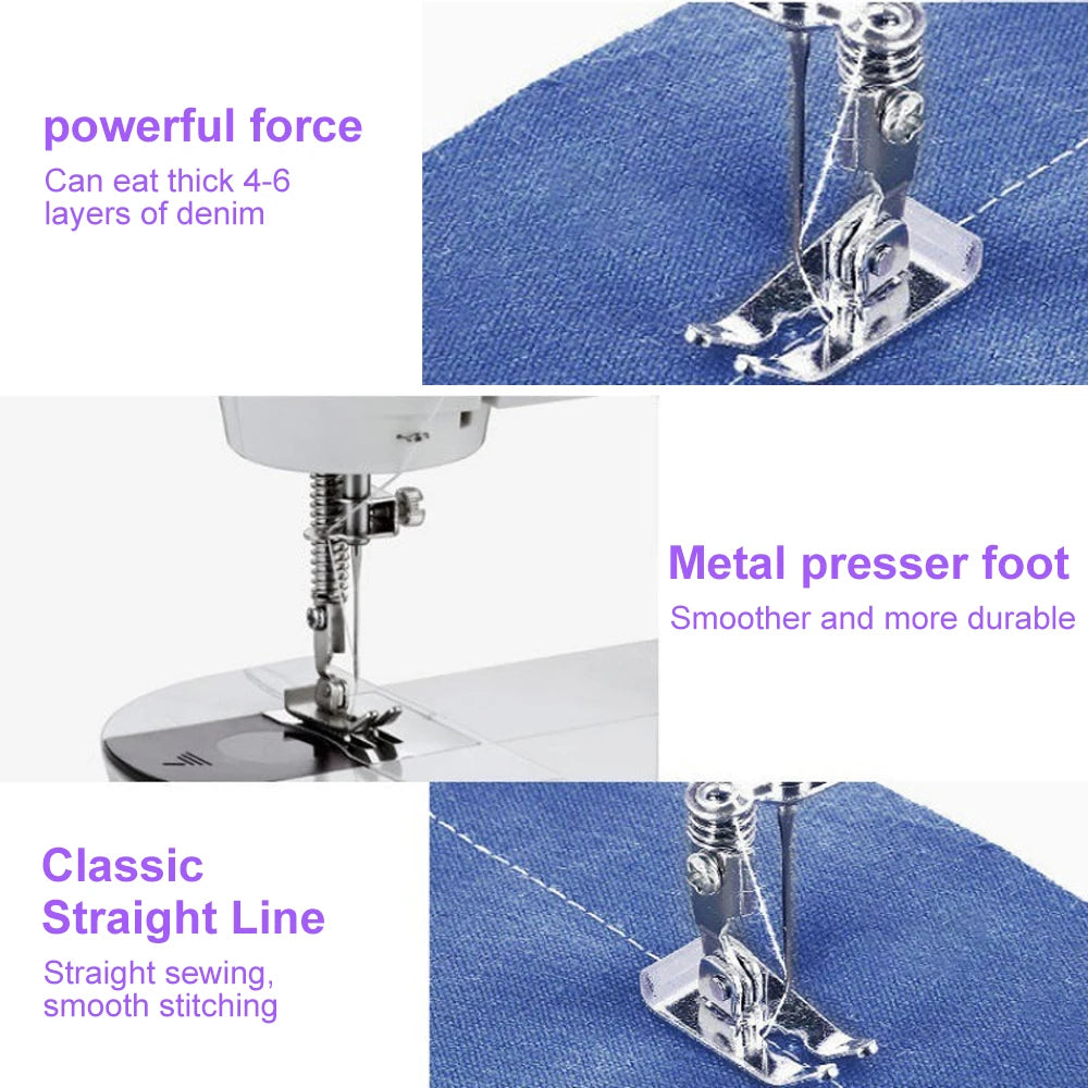 Compact Sewing Machine 202 – With Built-in Light, Cutter & Pedal | Ideal for Beginners