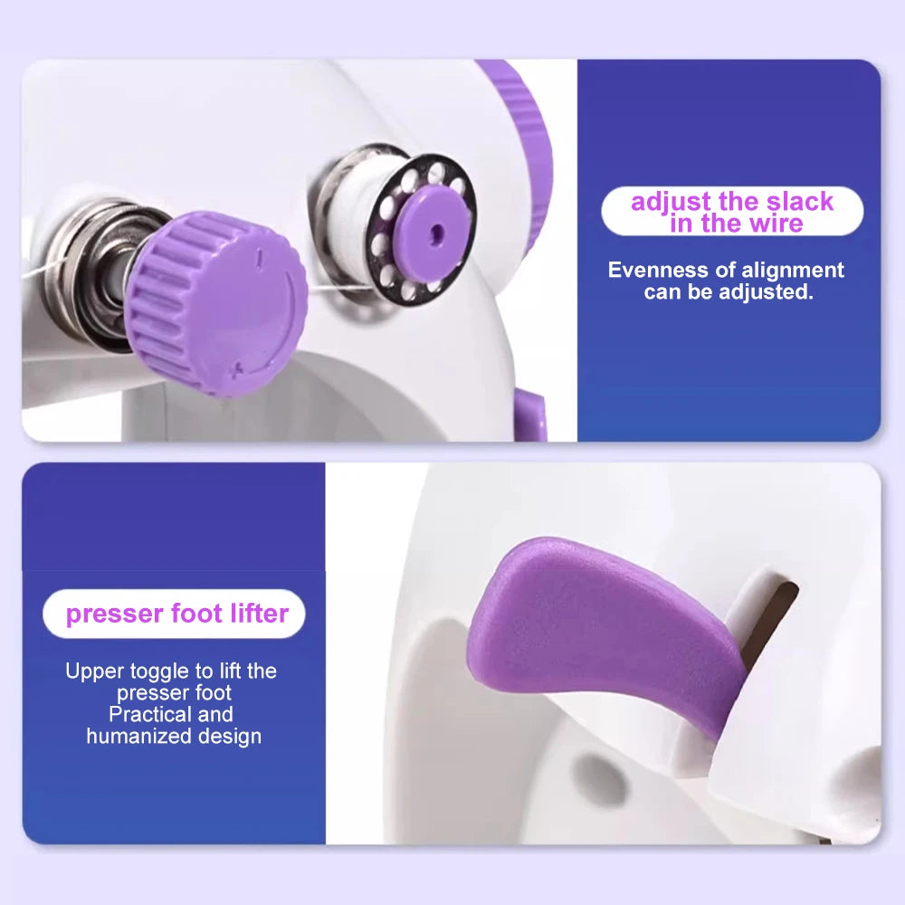 Compact Sewing Machine 202 – With Built-in Light, Cutter & Pedal | Ideal for Beginners