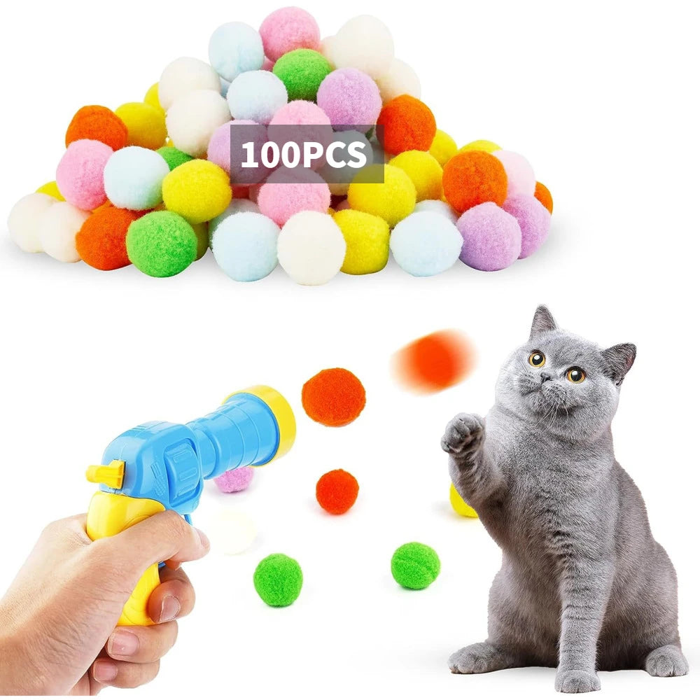 Interactive Cat Toy - Plush Ball Launcher for Indoor Play
