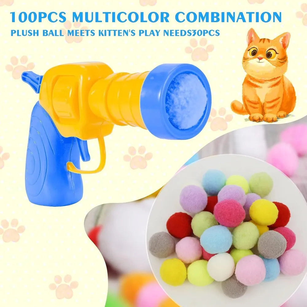 Interactive Cat Toy - Plush Ball Launcher for Indoor Play