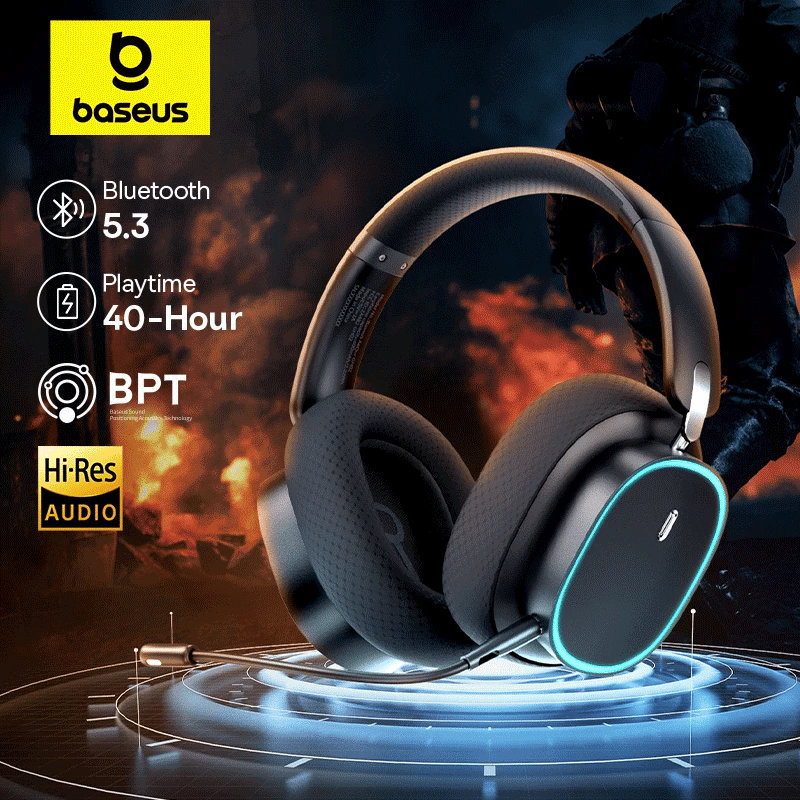 Baseus GH02 Wireless Gaming Headphones - RGB & Bluetooth 5.3