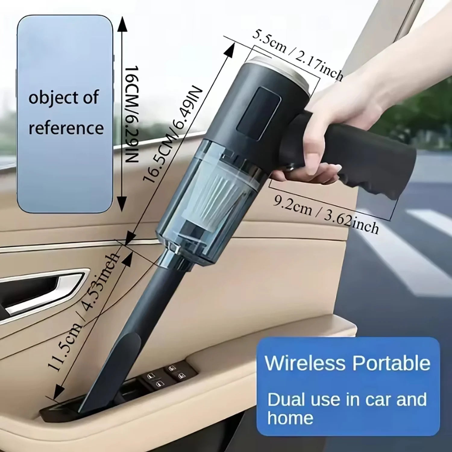 Handheld Car Wireless Vacuum Cleaner - Dry & Wet Use